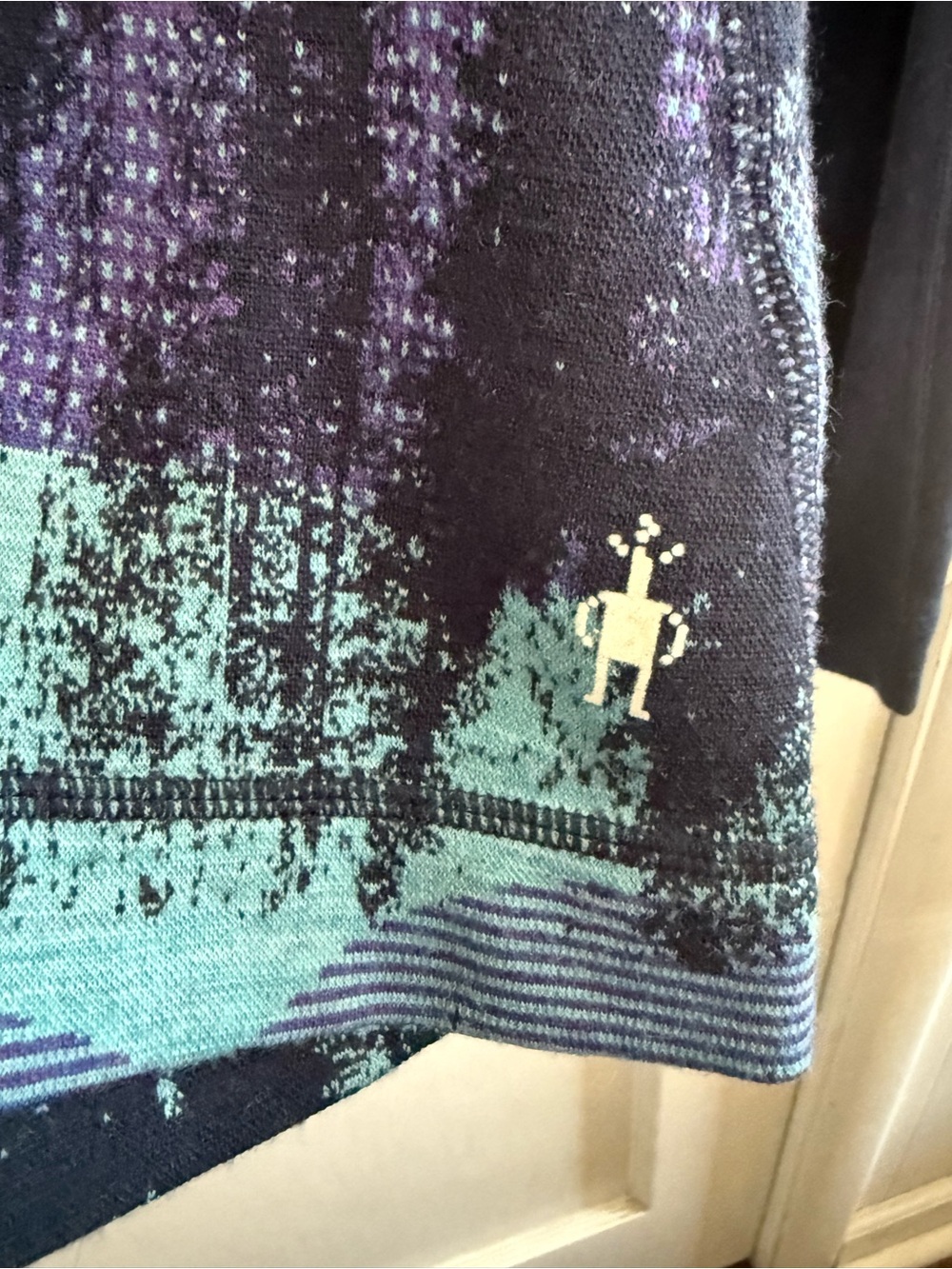 Smartwool Merino 250 Base Layer Pattern Crew Deep Forest Navy Size Large - Picture 5 of 8